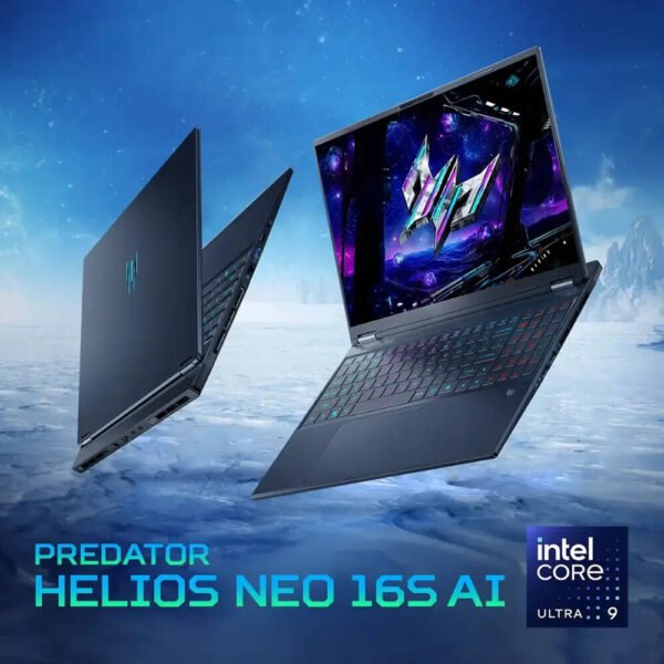 Ordinateur portable de jeu Acer Predator Helios Neo 16S AI PHN16S-71-98RF, écran OLED 16" 240 Hz, Intel Core Ultra 9 275HX, 32 Go de RAM, SSD 1 To, GPU RTX 5070 Ti 12 Go, K/B Francais, Win11, noir |